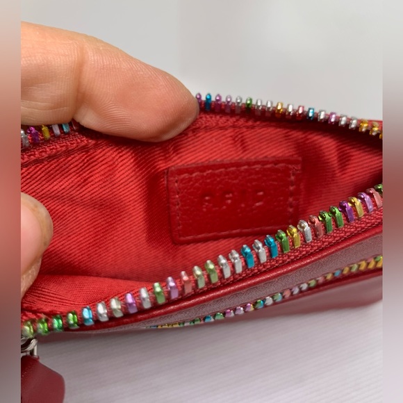 Red Leather Wallet/ Wristlet - Picture 3 of 10